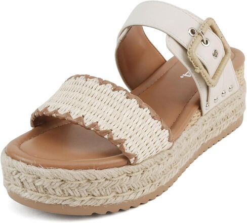 الصودا "SAIL" ~ النساء مفتوحة إصبع القدم مزدوج الفرقة Espadrille Wedge Sandals in Saudi Arabia