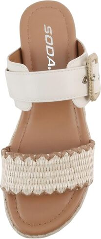الصودا "SAIL" ~ النساء مفتوحة إصبع القدم مزدوج الفرقة Espadrille Wedge Sandals in Saudi Arabia