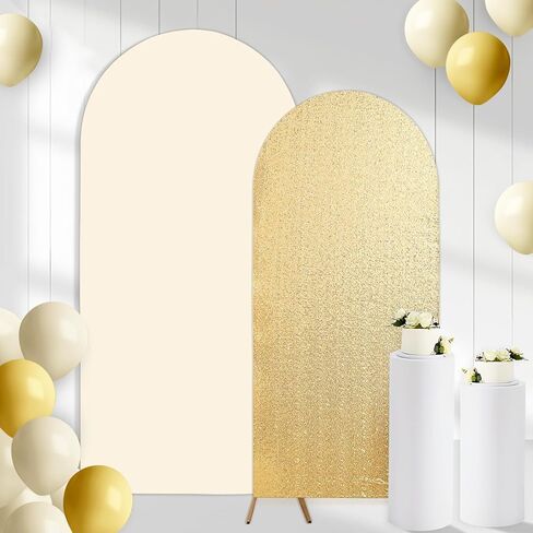 2PCS Arch Backdrop Covers Red Blue (7.2ft+6ft) , Spandex Fitted Arch Stand Covers Background for Wedding Baby Shower Birthday Bridal Shower Party Decorations(Only Covers) in Saudi Arabia