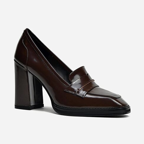 FOWT Dressy High Block Heels Loafers for Women Classical Square Toe Pumps Comfortable Slip On Walking Shoes School Uniform Goth Oxfords US Size 4-16 M in Saudi Arabia