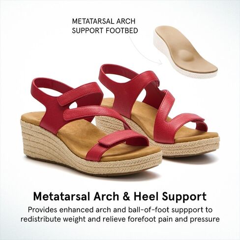 ABEO Riviera Adjustable Metatarsal Sandal | Arch Support Sandals Women's | Wedge Sandals For Women | Built-In Orthotic Insole in Saudi Arabia