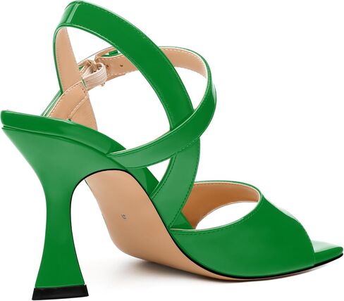 Women's Stiletto Heel Sandals - Open Square Toe, Adjustable Buckle Ankle Strap, Versatile Work/Party/Wedding Shoes (Solid Colors) in Saudi Arabia
