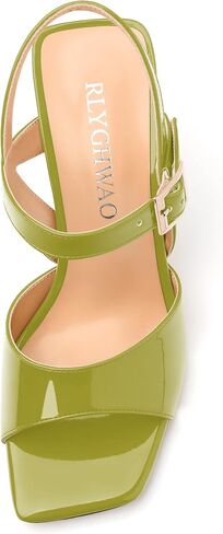 Women's Stiletto Heel Sandals - Open Square Toe, Adjustable Buckle Ankle Strap, Versatile Work/Party/Wedding Shoes (Solid Colors) in Saudi Arabia