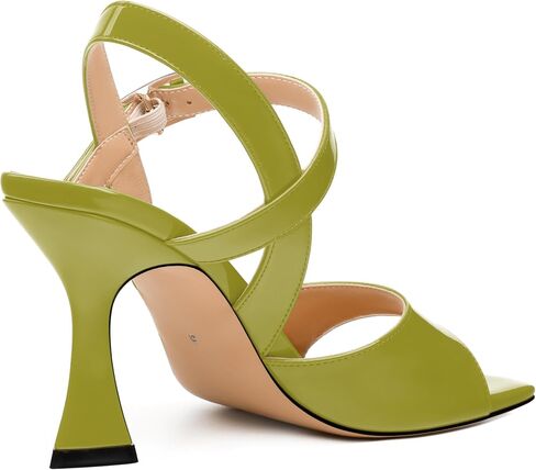 Women's Stiletto Heel Sandals - Open Square Toe, Adjustable Buckle Ankle Strap, Versatile Work/Party/Wedding Shoes (Solid Colors) in Saudi Arabia