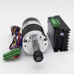 DC36V 12000RPM 300W/0.3KW ER11 brushless air-Cooled Spindle Motor + 20-50VDC Stepper Driver + 55MM Fixture + Speed Display(Set 4)
