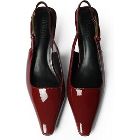 iiimmu Kitten Heels for Women 2 inch Low Heel Pointed Closed Toe Slingback Pumps Dress Shoes, Faux Leather in Kuwait