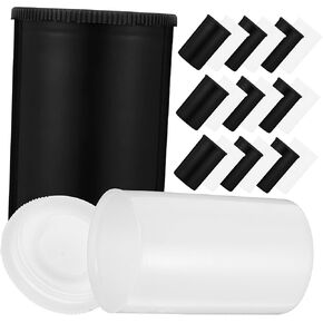 jojofuny 20pcs Film Canisters Black Lid Reusable 35mm Film Case Storage Containers