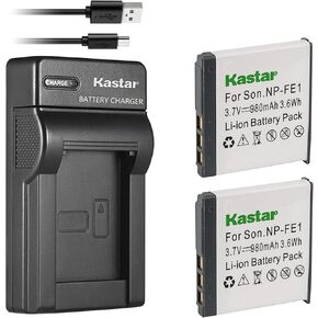 Kastar Battery X2 & Slim USB Charger Replacement for Sony NP-FE1 and Sony DSC-T7 DSC-T7/B DSC-T7/S DSC-P2 DSC-P3 DSC-P5 DSC-P9 DSC-P7 Digital Camera