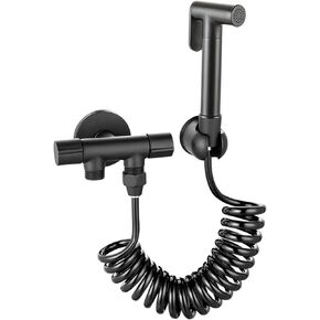 Black HandheldSprayer for Toilet Brass Baby Cloth Diaper Sprayer Portable Hand Held ToiletSprayer Head withHose and Bracket, for Feminine Wash, Pet Washing,3m Hose(3m Hose)