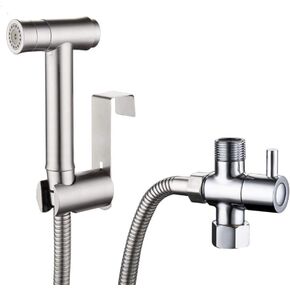 Portable TravelSprayer Connects to Faucet Mixer Tap Handheld - 304 Stainless Steel Toilet Spray Gun Set Small Shower-Free Dual-Mode Toilet Wall Mounted
