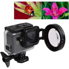 for GoPro Hero 8 Black Original Waterproof Housing Case 58mm 16X Macro Lens Close-up Filter + Lens Adapter Ring Lens Cap Kit