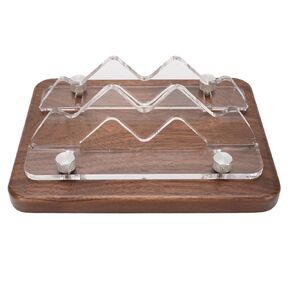 Computer Host Vertical Holder,Walnut Wood Vertical Stand for M4 M3 M2 M1(2010-2024),Side Stand Storage Rack, Bracket Adjustable Slot Width(1-2.2 inch)