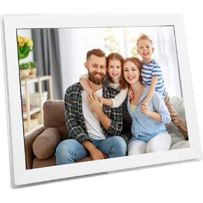 15 Inch Digital Picture Frame, 1024x768 HD Touchscreen Auto Rotate Electronic Photo Frame with 32GB Memory, Wall Mountable WiFi Smart Photo Frame with APP for Photos Videos (US