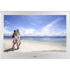L.BAN Digital Photo Frame 13 Inch Metal with HDMI Interface 1280 * 800 High Resolution Full HD LCD Color Display MP3 / MP4 Player Gifts Silver (Black)