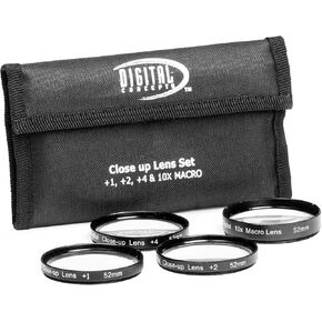 Sakar 52mm Close-Up Filter Set (+1, +2, +4 and +10 Diopters) Magnification Kit - Metal Rim