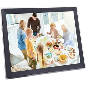 15 Inch Digital Picture Frame with 32GB Storage, 2.4G WiFi HD Touchscreen Electronic Picture Frame, Auto Rotation Tabletop Wall Mounted Smart Digital Photo Frame for Home Office