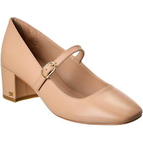 Stuart Weitzman Louise 50 Block Leather Mary Jane Pump