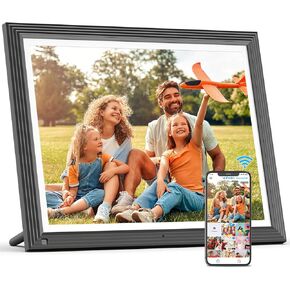 Large Digital-Picture-Frame-15" Digital Photo Frame - 32GB, 1920*1080 Touch Screen FHD Display, Slideshow, Auto-Rotate, Load Photo Video from Phone via APP Email, Unlimited Cloud Storage, Gift for Mom