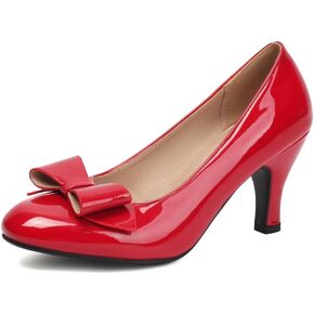 Women's Mary Jane Bow Close Round Toe 1950 Vintage 1940s Heels Retro 1930s Victorian Pumps 1920s Shoes