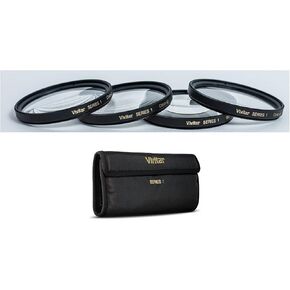 4 Pcs HD +1+2+4+10 Close-Up Macro Lens Kit for Kodak Pixpro S-1 S1 (49mm Compatible)