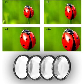 4 Piece 82mm Close-Up Filter Kit (+1, 2, 4, 10 Diopter) for Sigma 24-70mm Zoom Lens