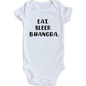 TwentyFourDoves Eat Sleep Bhangra Punjabi Baby Bodysuit, Pakistani Baby, Indian Baby, Desi