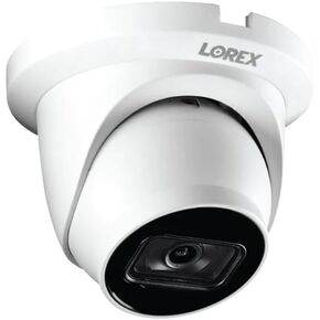 Lorex 4K 8MP IP Metal Dome PoE Wired Security Camera - Indoor/Outdoor IP67 Weatherproof, Color Night Vision, Long-Range IR, Smart Motion Detection, Listen-in Audio, Black, Camera Only (M. Refurbished)