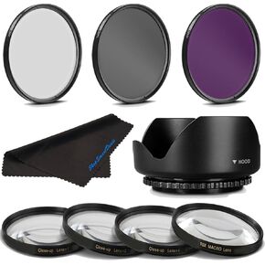 58MM Professional Macro & Lighting Filter Kit for Canon EF 50mm f/1.4 USM, 58 mm CPL + UV + FLD + 4 Piece Close Up Kit & 58 mm Lens Hood, 58mm Filter Bundle