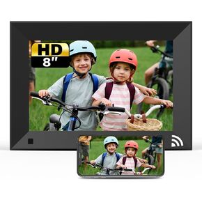 8 inch WiFi Digital Picture Frame, 1280x800 Touchscreen Digital Photo Frame, 16GB Storage, Instantly Share Photo/Video via App/Email/USB/Mirco SD, Black