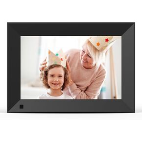 إطار صورة رقمي رقمي 8 بوصة ، إطار صور رقمي WiFi الشاشة اللمس ، 1280 × 800 HD IPS ، تخزين 16 جيجابايت ، شارك على الفور الصور/الفيديو عبر التطبيق/البريد الإلكتروني/USB/MIRCO SD ، أسود