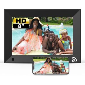8 بوصة إطار الصورة الرقمية ، wifi صورة رقمية الإطار اللمس ، 1280x800 HD IPS ، تخزين 16 جيجابايت ، شارك على الفور الصور/الفيديو عبر التطبيق/البريد الإلكتروني/USB/MIRCO SD ، أسود