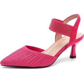 Enelauge Women's Women's Ene Tee Low Ten Hist Cheels متماسكة المضخات المرنة في الكاحل الصندل Slingback مدببة