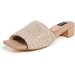 R0AM Women's Raffia Square Block Heels