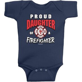 ThreadRock Baby Girls's Printe for a Firedighter Rity Bodysuit