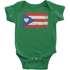 ThreadRock Baby Puerto Rico العلم مع بدلة القلب الرضع القلب