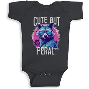TATY Kids Cute but Feral Raccoon Baby Infant Bodysuit