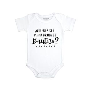 Quieres ser mi madrina de Bautizo? | Will you be my godmother? | Baby Christening Bodysuit| Gift for Godmother Baby Bodysuit |Baptism Proposal in Spanish (12 Months)