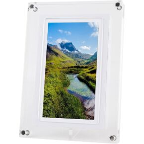 7 Inch Digital Picture Frame LED Colorful Light 4GB Memory Auto Rotate Acrylic Video Frame Digital Photo Frame for Home Bedroom Office