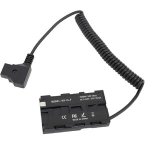 24W D Tap Camera Coiled Power Cable, D Tap to F550 Dummy Battery, Fully Decoded NP F550 Battery Power Cable for Camera Monitor Fill Light