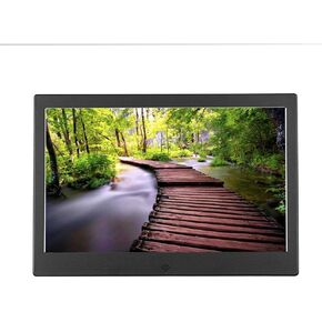 Digital Photo Frame 13 Inch Metal with HDMI Interface 1280 * 800 High Resolution Full HD LCD Color Display MP3 / MP4 Player Gifts Silver (Black)