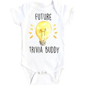 Trivia Buddy - Baby Boy Girl Clothes Infant Bodysuit Funny Cute Newborn