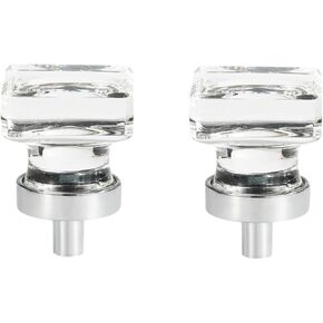 Crystal Door knobs,6 Pack Cabinet Door Wardrobe Handle Zinc Alloy Door Handle Transparent Crystal Knob Round Cake.(Color:Four Squares)