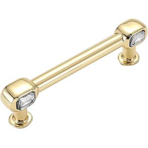 Crystal Door knobs,1 Pcs Crystal Diamond Door Knob, Drawer Knobs, Zinc Alloy, for Home Wardrobe Decorations with Screws Accessories Gold .(Color:Gold A,Size:Hole Distance 96Mm/3.7In)
