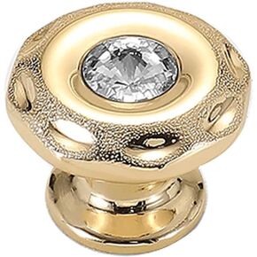 Crystal Door knobs,1 Pcs Crystal Diamond Door Knob, Drawer Knobs, Zinc Alloy, for Home Wardrobe Decorations with Screws Accessories Gold .(Color:Gold C,Size:Single Hole)