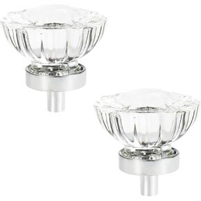 Crystal Door knobs,6 Pack Cabinet Door Wardrobe Handle Zinc Alloy Door Handle Transparent Crystal Knob Round Cake.(Color:Round Vintage Flower)