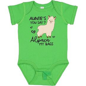 inktastic Auntie's You Say Alpaca My Bags Baby Bodysuit