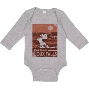 TATY Kids Vacation Sioux Falls South Dakota Long Sleeve Baby Infant Bodysuit