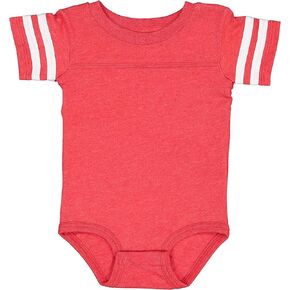 RABBIT SKINS Baby Soft Short Sleeve Football Bodysuit (4437)