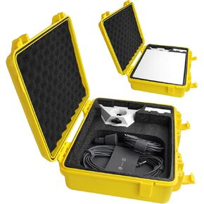 Waterproof Hard Case fits Starlink Mini Dish Kit -Precision Cut Foam for Starlink Mini, Kickstand, Pipe Adapter, Power Supply (Yellow)