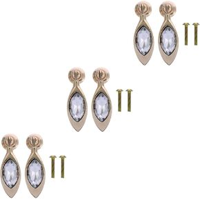 Crystal Door knobs,6 Pcs Gold Trim Home Furniture Glass knobs Crystal Cabinet knobs Diamond Door knobs Crystal Furniture knobs Zinc Alloy Home Cabinet knob knobs Glass Cabinet, Silver
